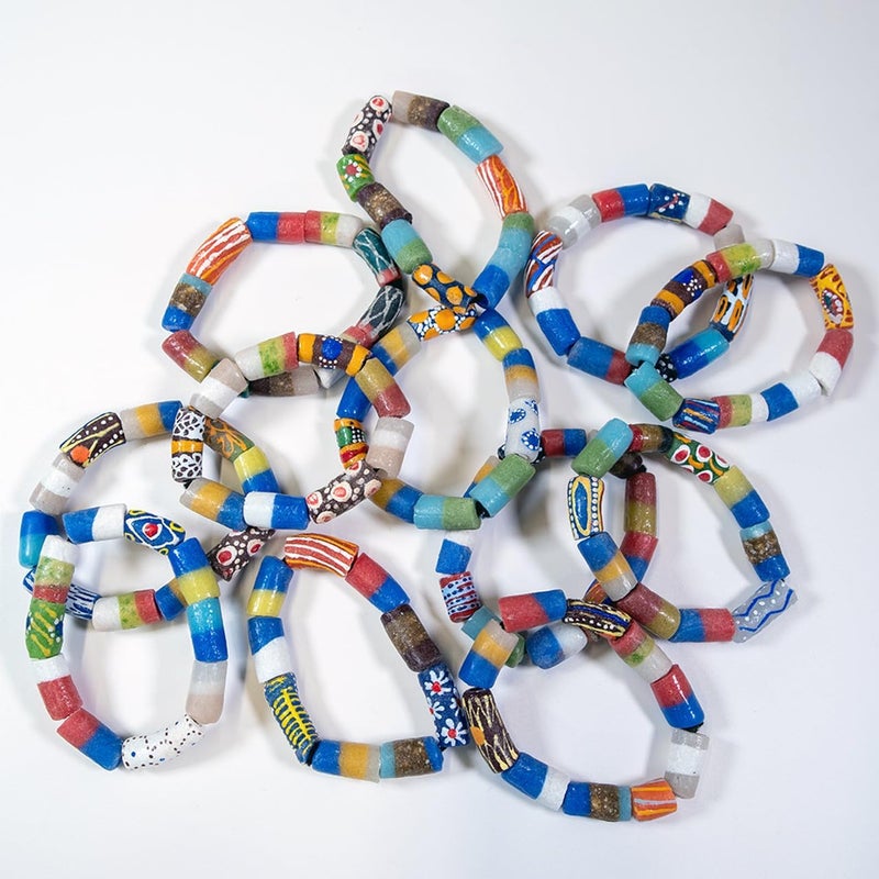 Omaqa Ghana Trade Bead Bracelet (Pack of 3) - Image 2